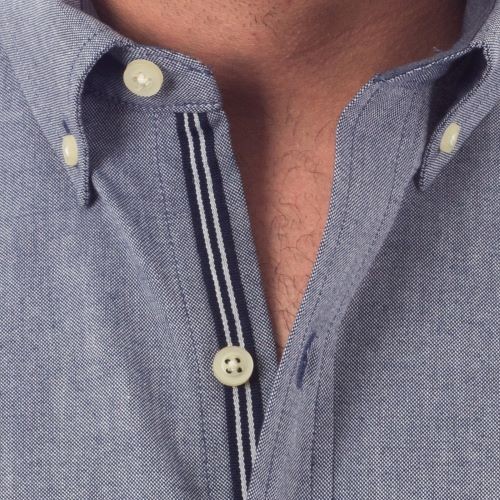 Long Sleeve Denim Dress Shirt / Sleek Blue Oxford Shirt / Blue Oxford Long Sleeve Casual Shirt